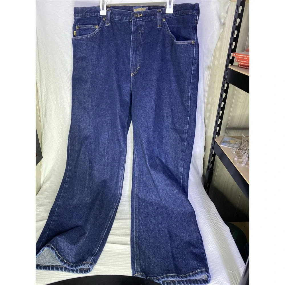 Diamond Gusset Jeans Men's Denim Blue 42x32 Cotton Made In USA Vintage Work